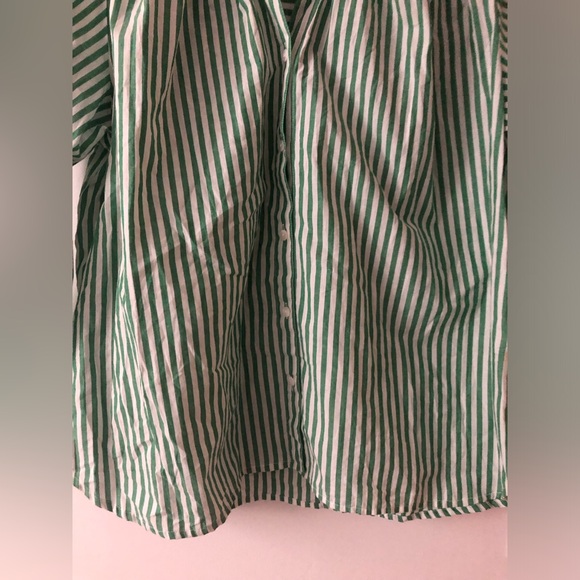 Mille Florian Top Blouse in Kelly Stripe Green White Size XL Button Up - Picture 5 of 16